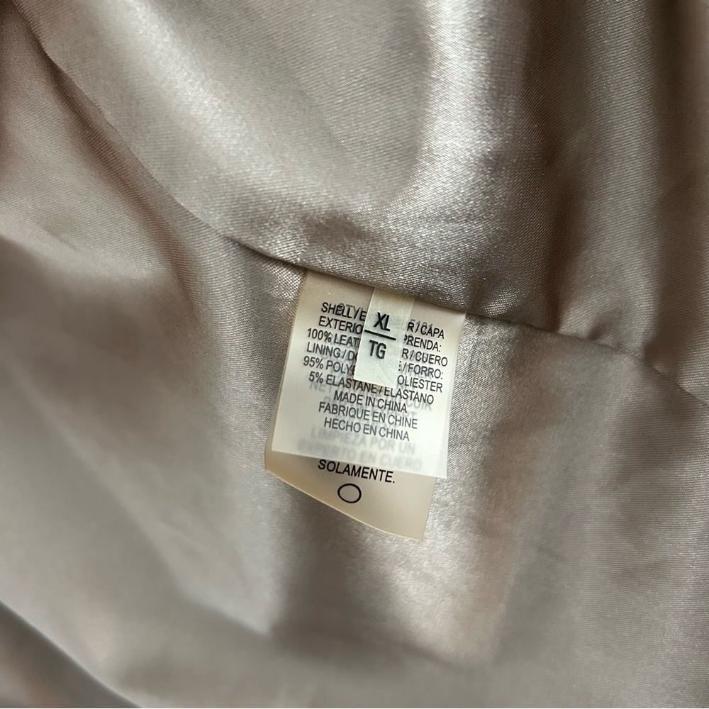 Elie Tahari Re Edition Brown Genuine Leather Blazer Size XL Jacket Soft Buttery - Picture 10 of 10